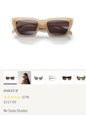 Soda Hailey II Sunglasses in Beige with Brown Lenses